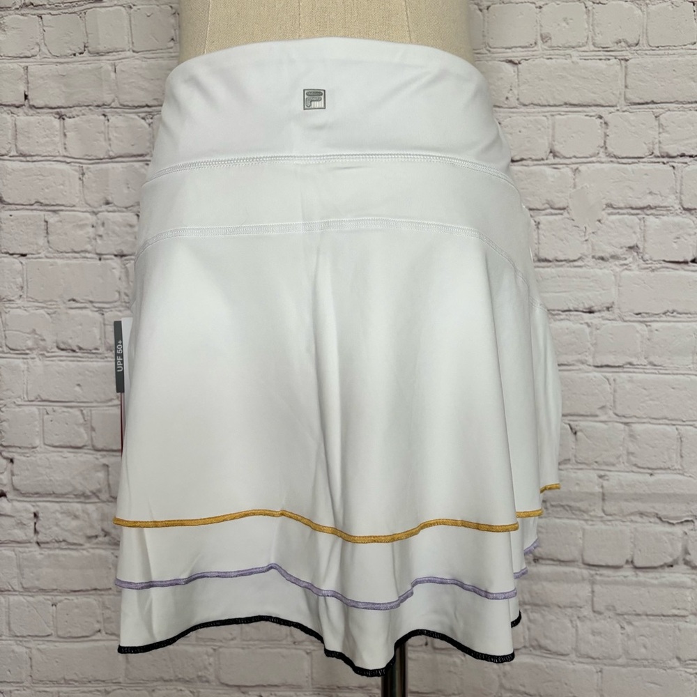Fila White Tennis Skort with Gold and Lavender Trim - Picture 8 of 16